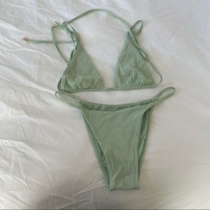 Monday Swimwear Barbados Top, Size S, and Bottom, Size L.